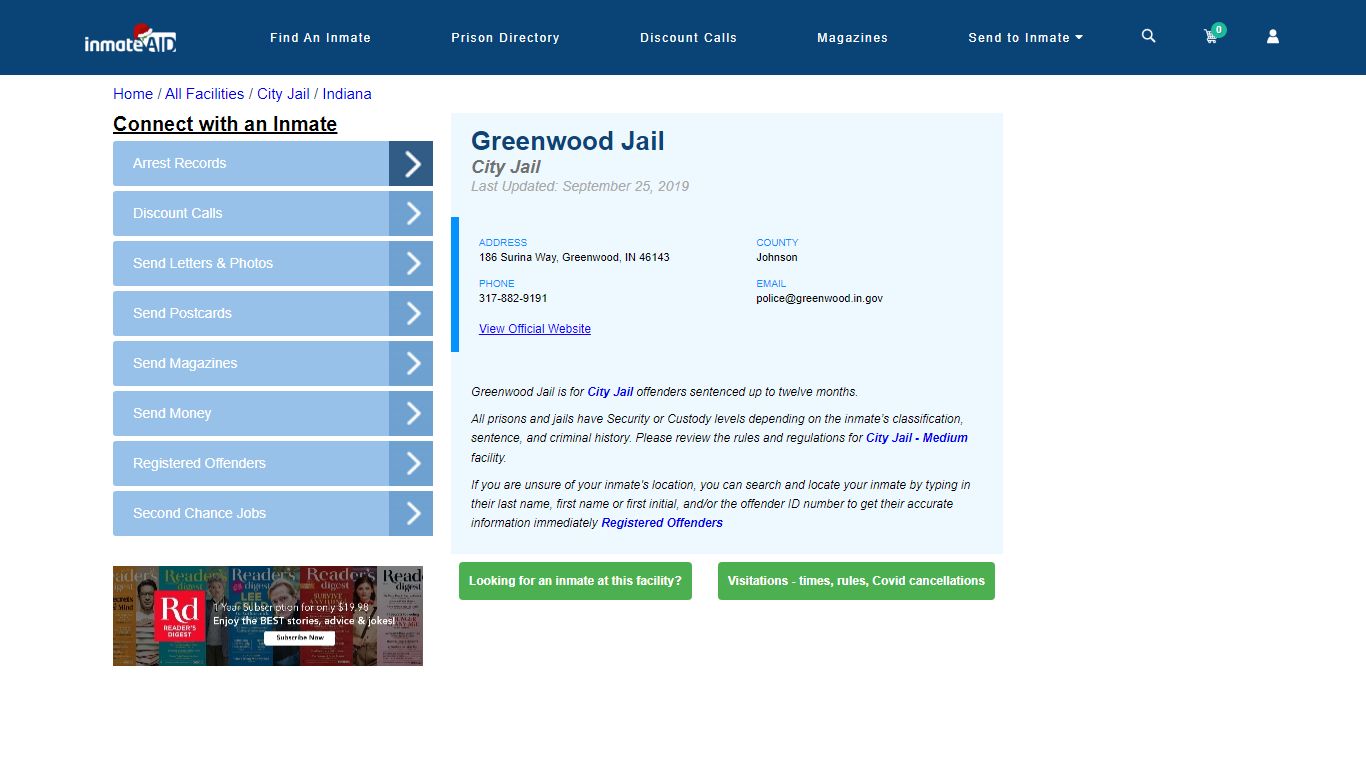 Greenwood Jail | Inmate Locator