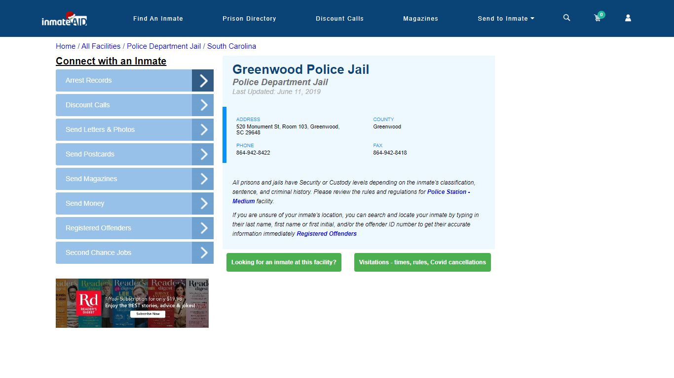 Greenwood Police Jail & Inmate Search - Greenwood, SC